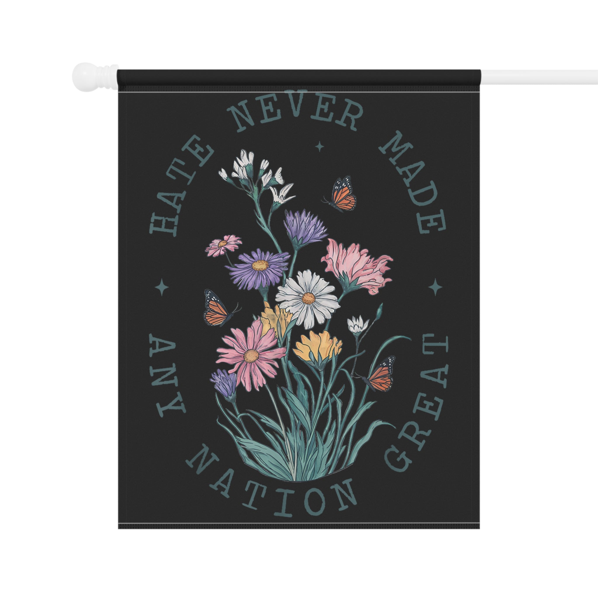 Flag, Political Protest Banner, Protest Sign, Garden Decor, House Decoration, Anti Trump Wildflower Design