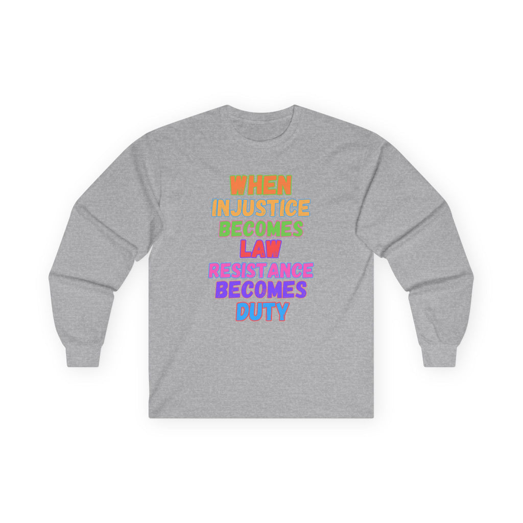 Resistance Tee, Anti Dictator Anti Trump, Stand up for Our Country, Save Democracy, Unisex Cotton Long Sleeve Shirt, Activist Apparel,
