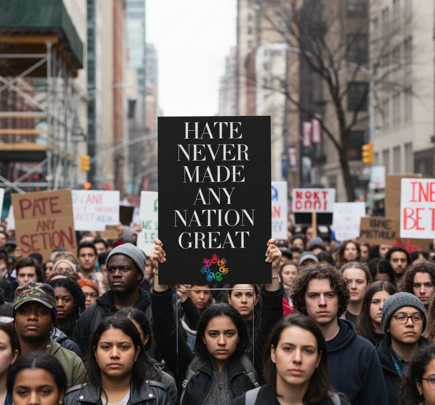 Political Yard Sign, Anti Trump Protest Sign, Equality Save Democracy Decoration, Hate has no room, Resistance Poster, Liberal Activist