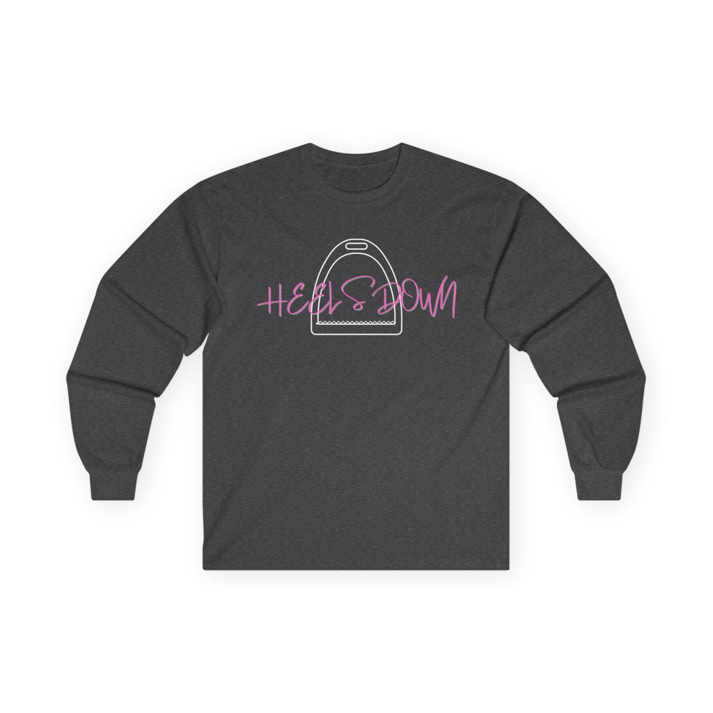Heels Down Equestrian Long Sleeve Tee - Hunter Jumper Dressage Gift for Horse Lover