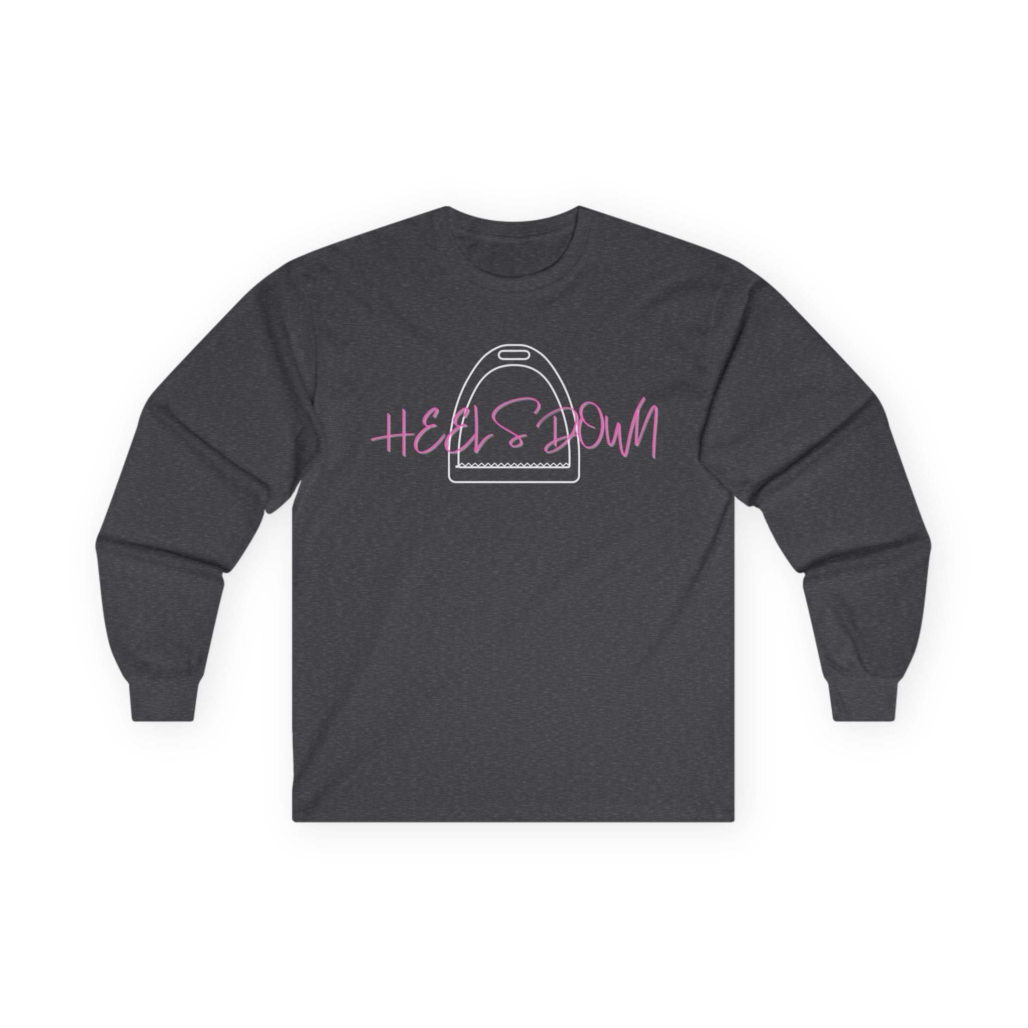 Heels Down Equestrian Long Sleeve Tee - Hunter Jumper Dressage Gift for Horse Lover