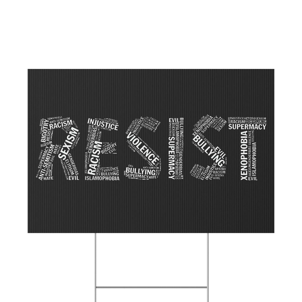 Yard Sign: Anti Trump Resistance Protest, Save Democracy, Human Rights Political Activists