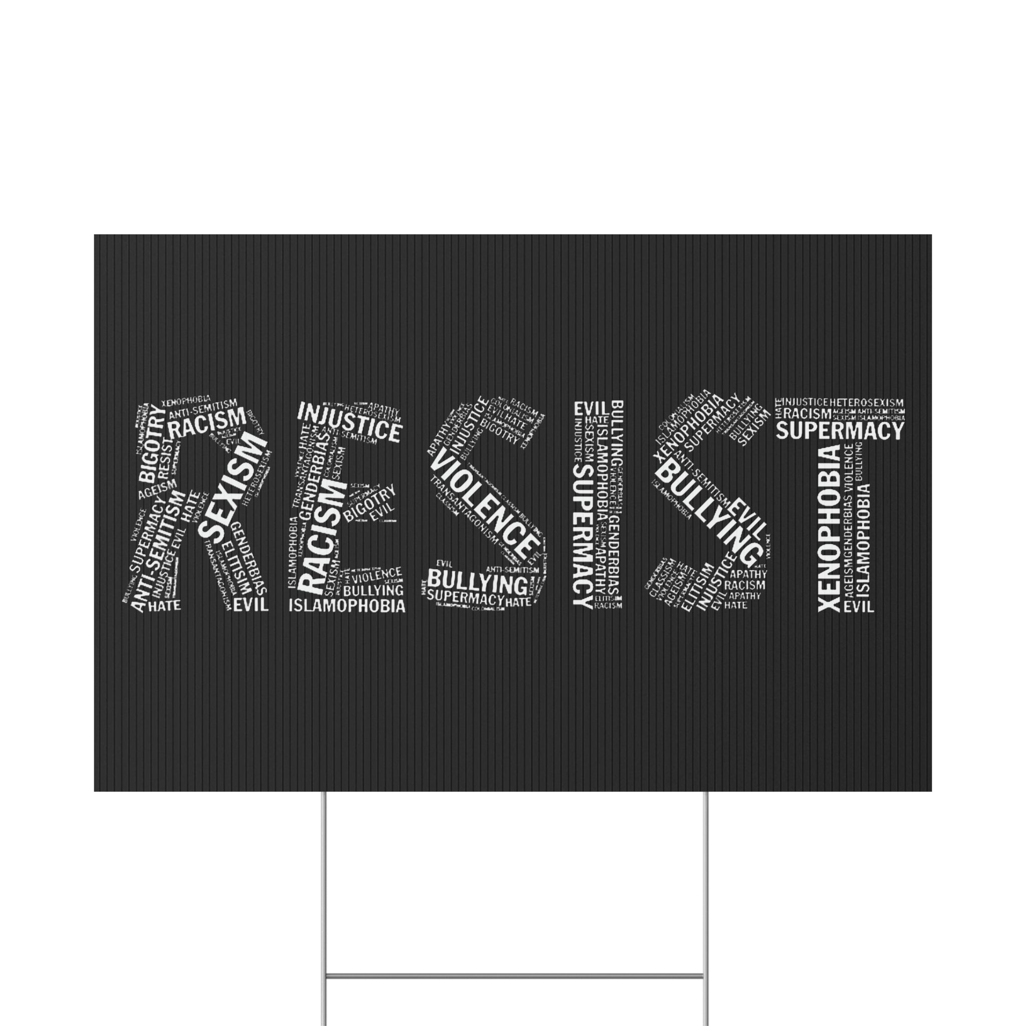 Yard Sign: Anti Trump Resistance Protest, Save Democracy, Human Rights Political Activists