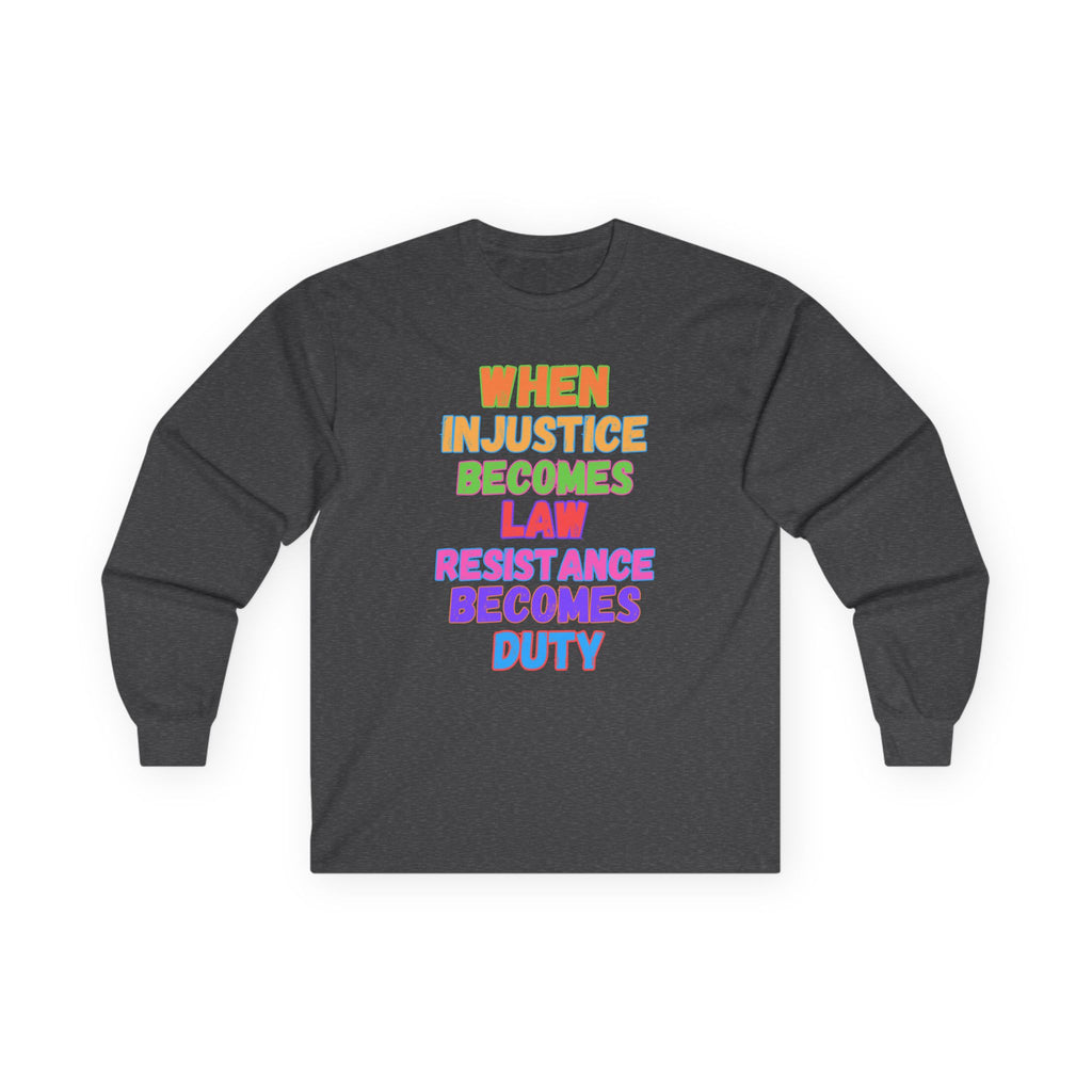Resistance Tee, Anti Dictator Anti Trump, Stand up for Our Country, Save Democracy, Unisex Cotton Long Sleeve Shirt, Activist Apparel,