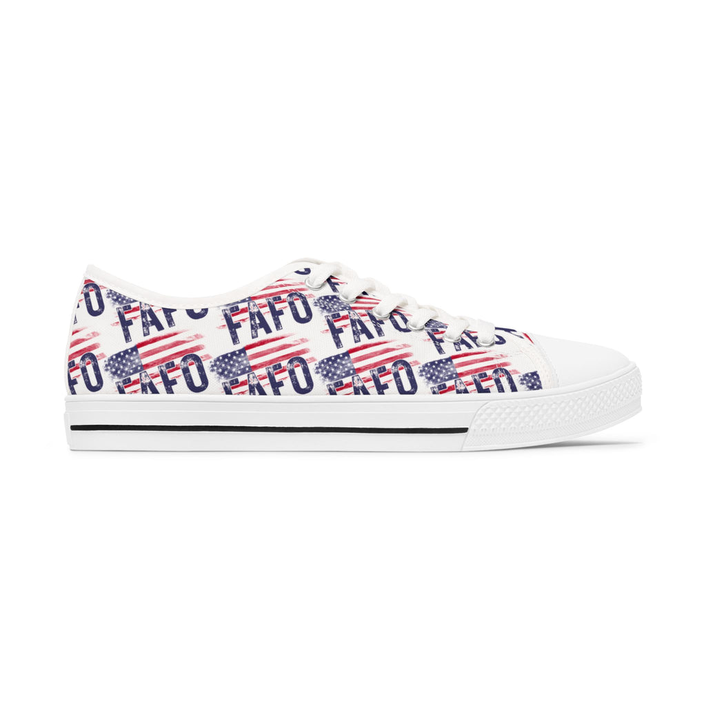 Political Rights Activists Women's Sneakers, FAFO, Anti Trump, Vintage American Flag, Activist Shoes, Protester Footwear Liberal Fashion, Anti Trump Apparel Chucks