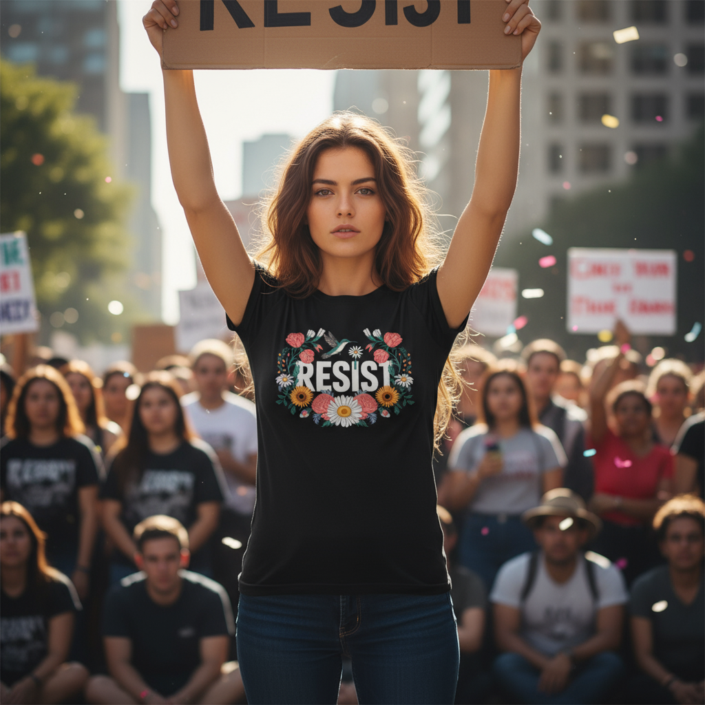Resist Political Rights Activists T-Shirt, Anti Trump Protest Shirt, FDT Unisex Softstyle Tee, No Kings Democracy Activist Gift, Protester Apparel