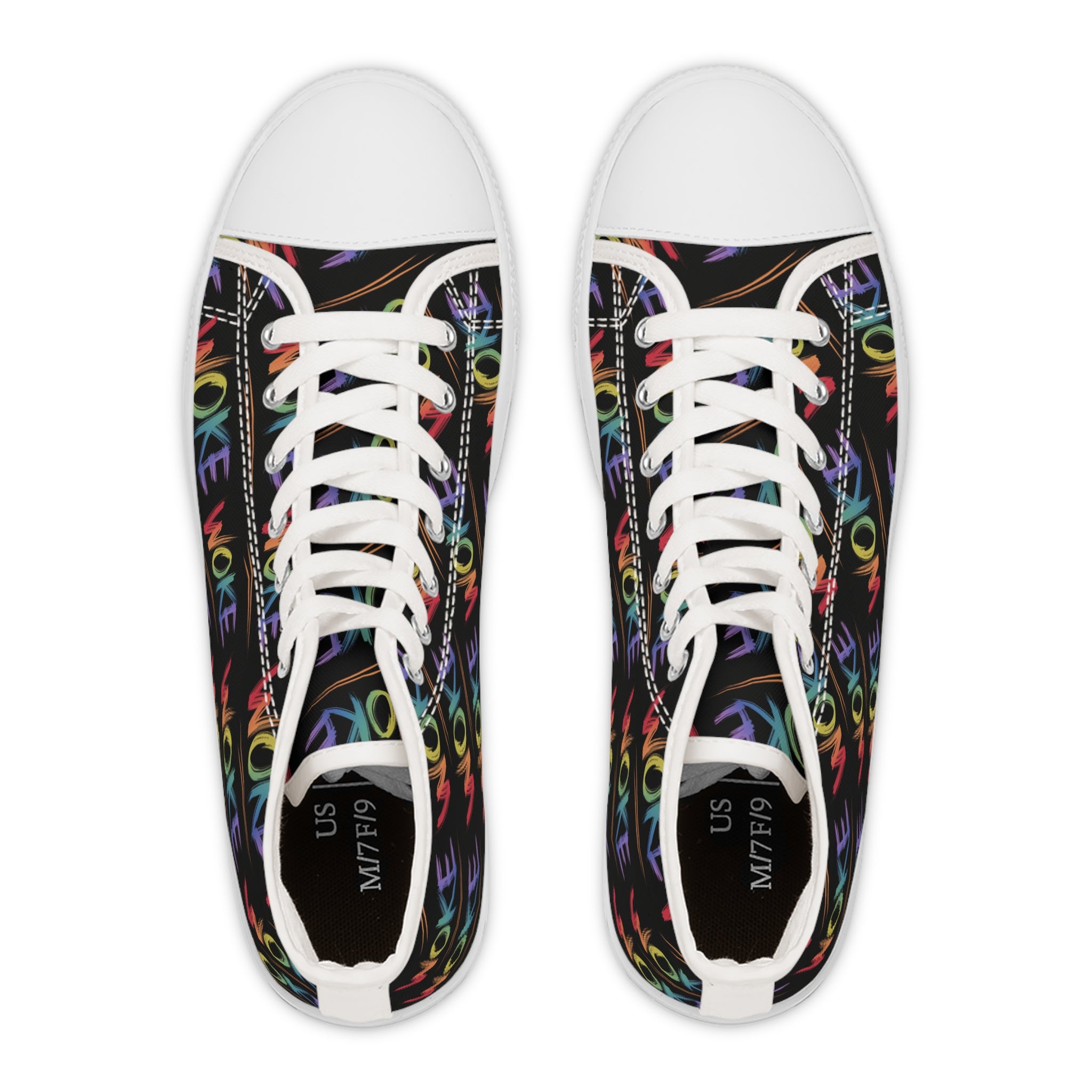 Woke Women's High Top Sneakers, Trendy Sneakers, Colorful Fashion, Statement Footwear, Gift for Activists, Casual Wear, Liberal Protest Chucks, Anti Trump Apparel, Save Democracy