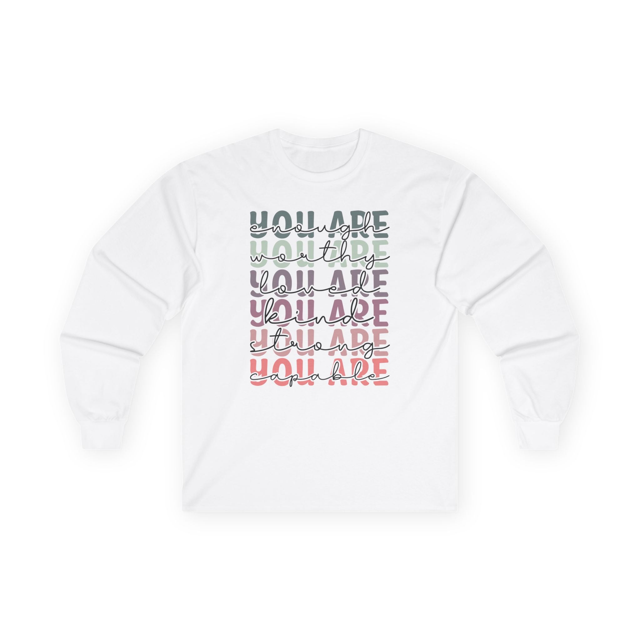 Positive Vibes Unisex Long Sleeve Tee, Mental Health Shirt, Trending Christmas Gift, Inspirational Clothing, Holiday Apparel