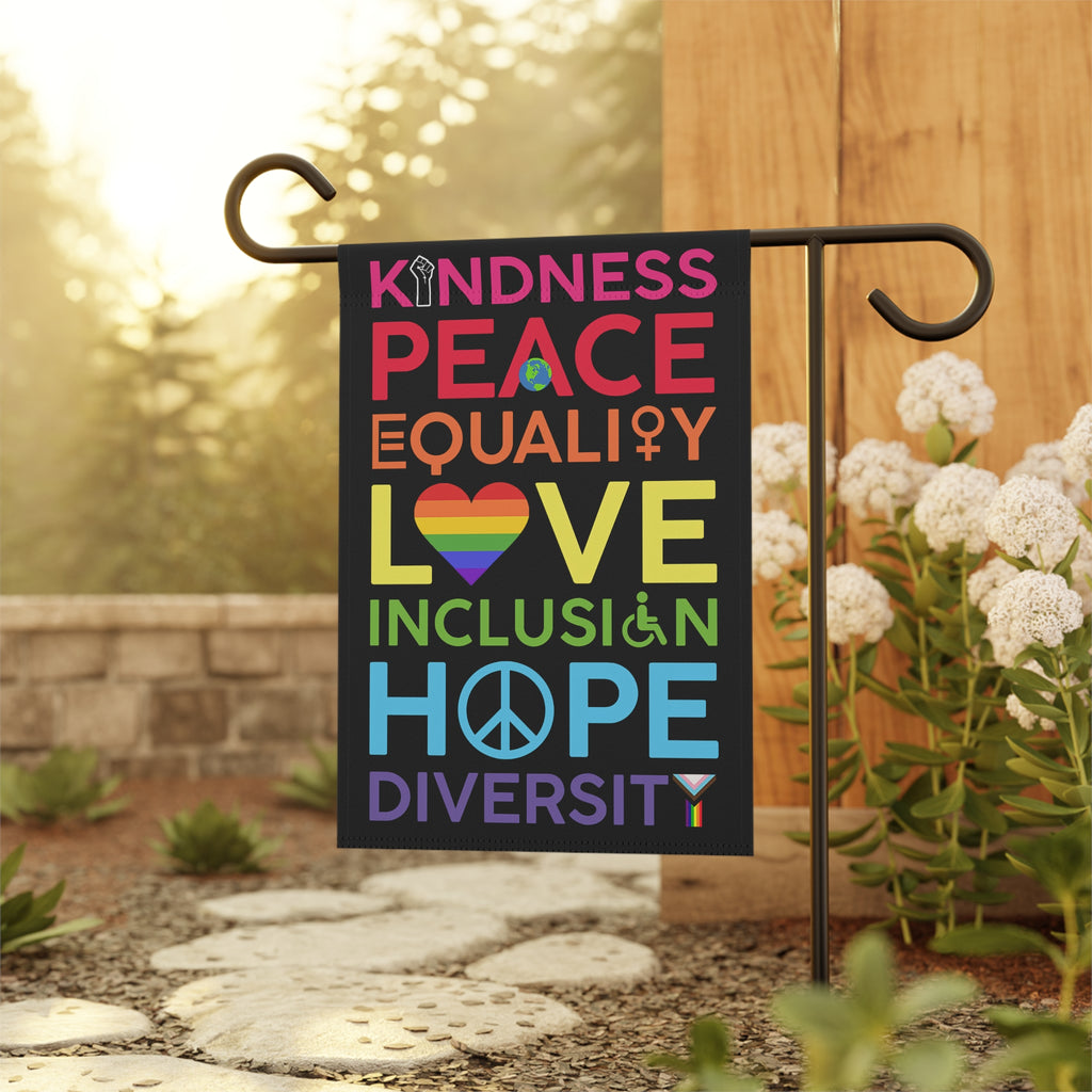 Banner - Human Rights Activists Kindness Peace Rainbow Design, Anti Trump, Motivational Sign