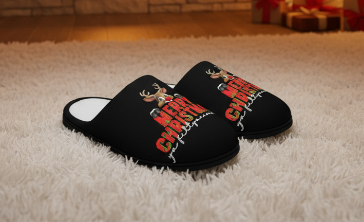 Funny Christmas Slippers, Indoor Home Alone Movie Quotes Cozy Women's Slippers, Holiday Gift, Christmas Present, Winter House Shoes, Novelty