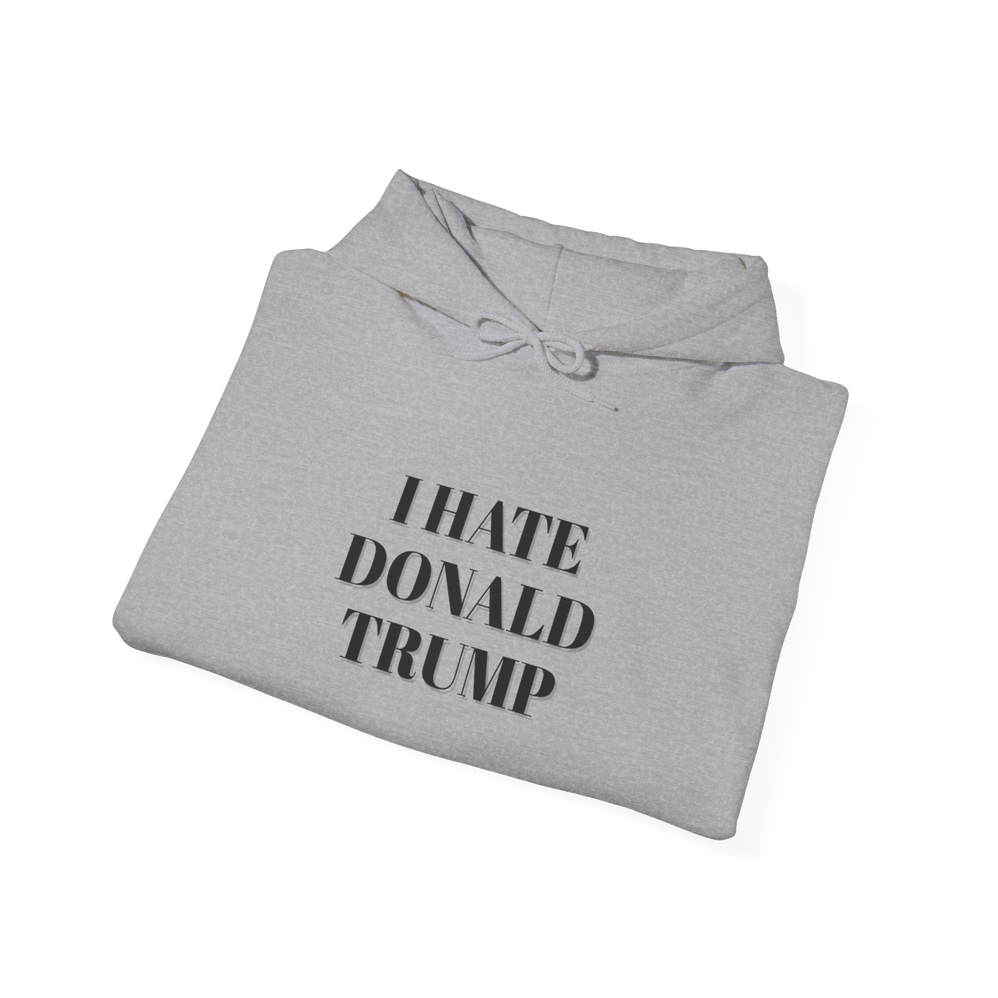 Hooded Sweatshirt - I Hate Donald Trump, Minimalist Design, Human Rights Activists