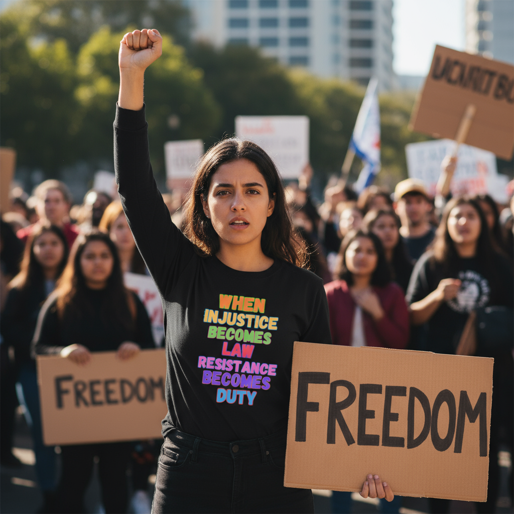 Resistance Tee, Anti Dictator Anti Trump, Stand up for Our Country, Save Democracy, Unisex Cotton Long Sleeve Shirt, Activist Apparel,
