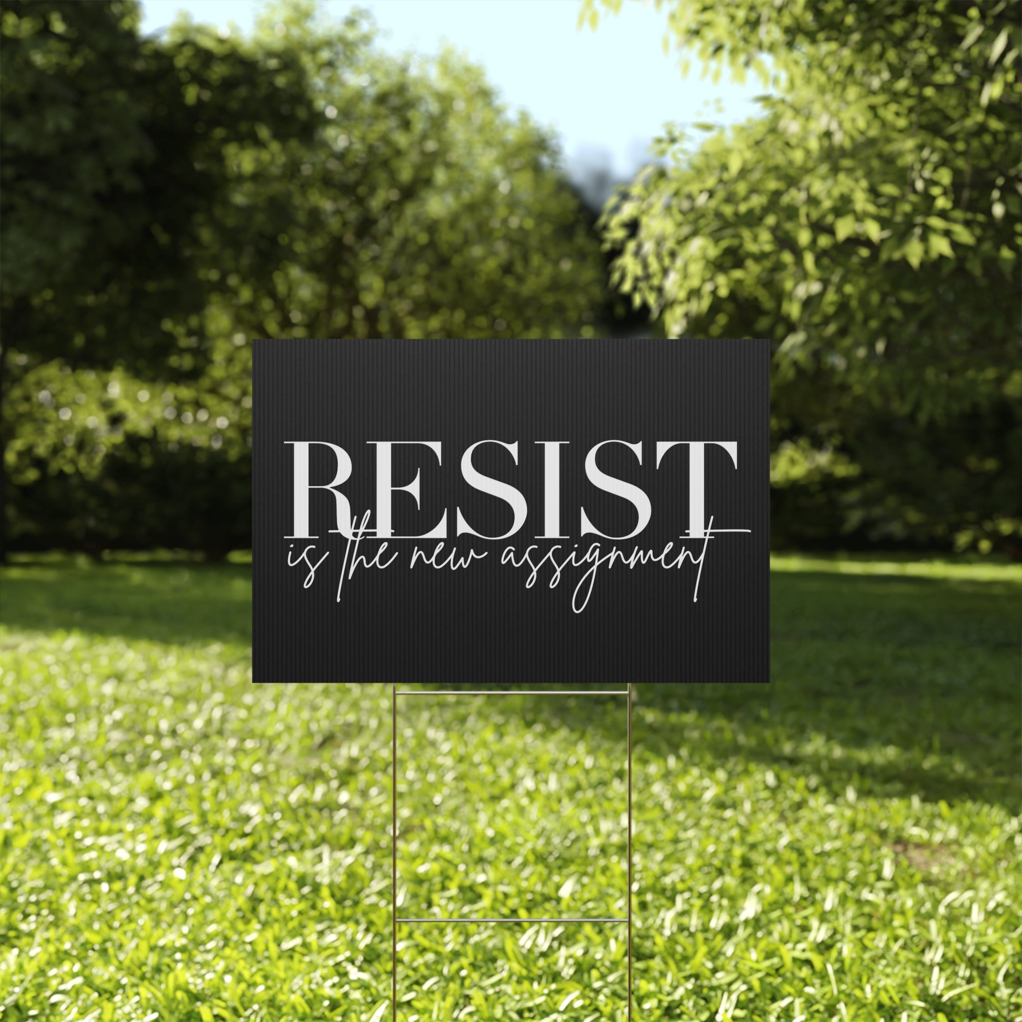 Resistance Plastic Yard Sign, Anti Trump Protest Sign, Human Rights Activists Banner, Political Activism Poster, Outdoor Protest Art Decor,