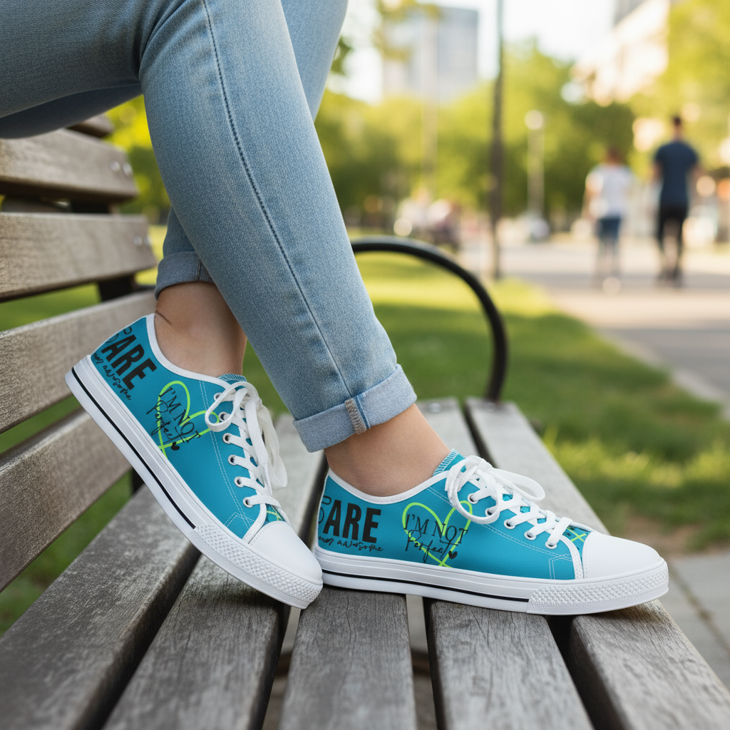 Motivational Shoes Blue Inspirational Women's Sneakers 