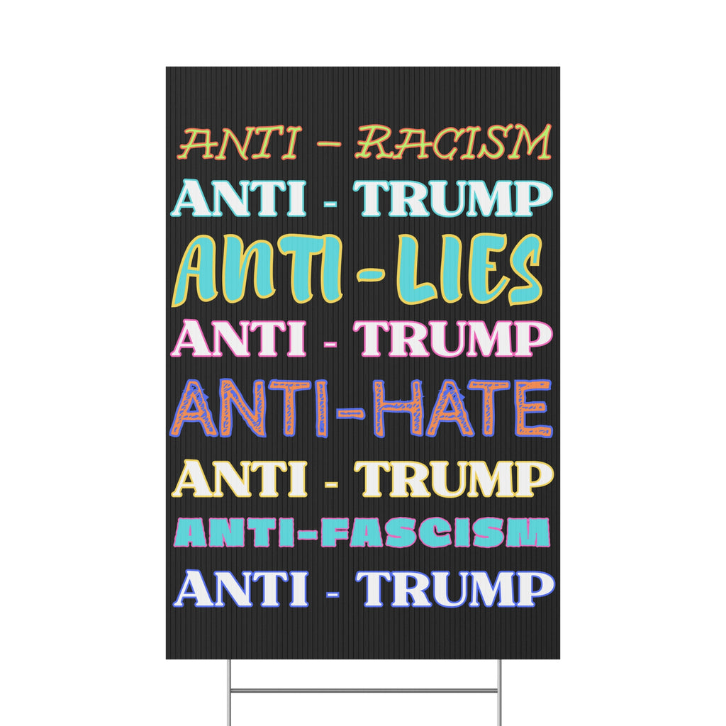 FDT Plastic Yard Sign, Anti Trump Political Activists Protest Equality Inclusion Human Rights, Activism Protesters Movement Poster Home Decor,