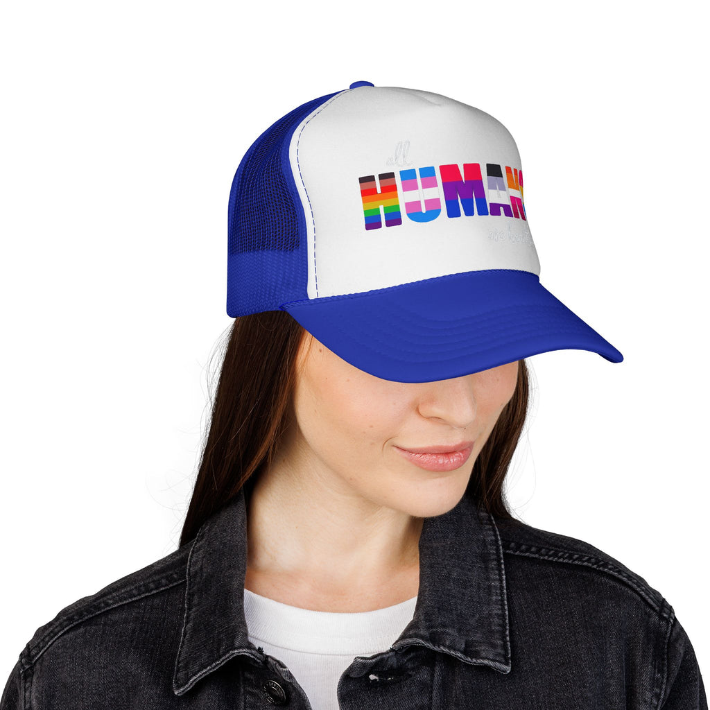 Trucker Hat Anti Trump - Equality Inclusion LGBTQ+ Humans are Beautiful Anti Trump, Pride Hat Pride Gift Pride Accessory Political Statement Hat,