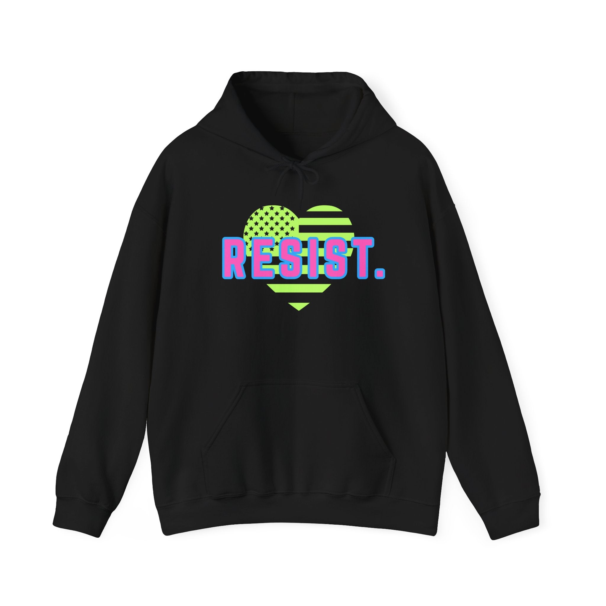 Hooded Sweatshirt - Anti Trump Resist Neon Retro Style Bright Colors Rights Activist