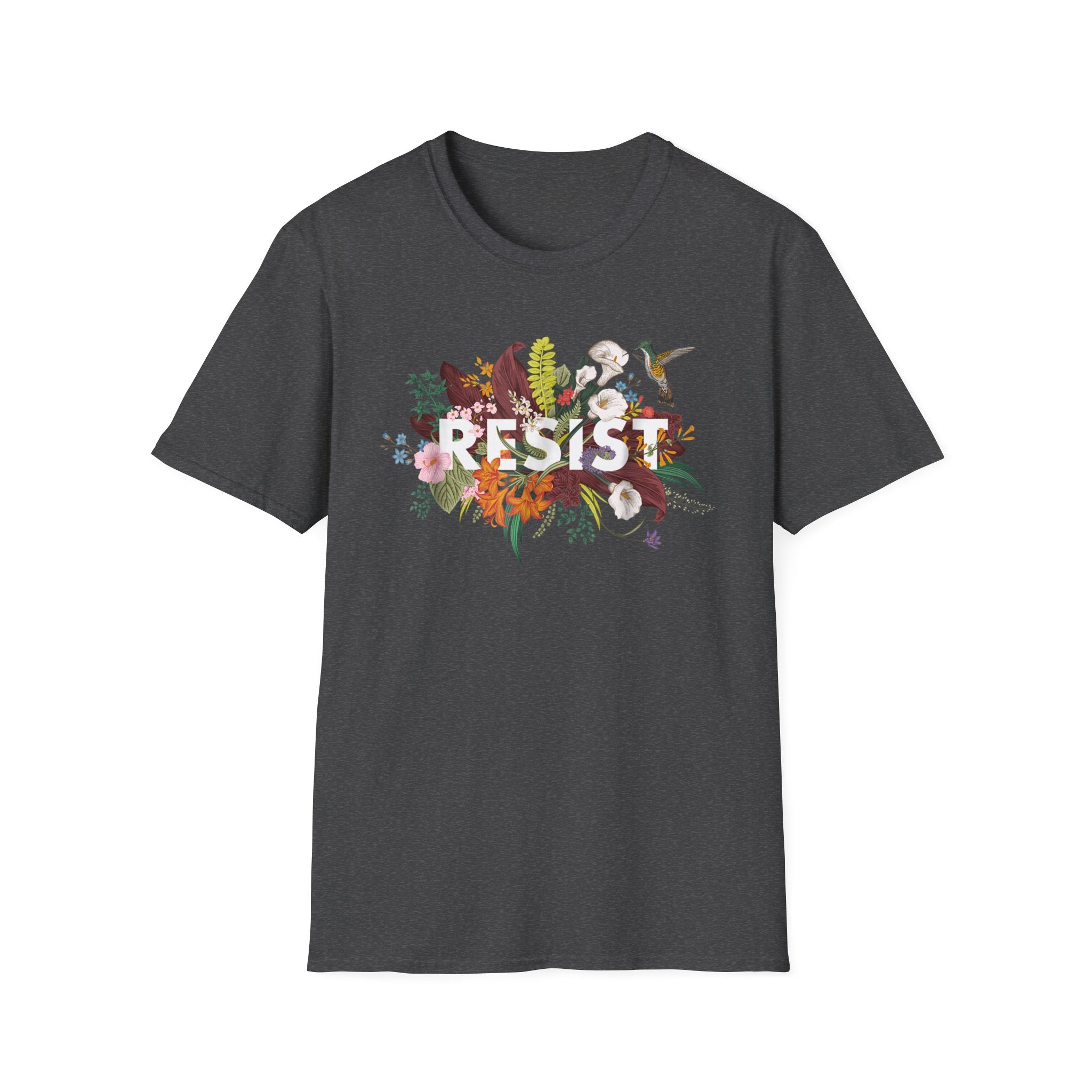 Anti Trump Resist Floral T-Shirt, Political Rights Activist Tee, No Kings Protest Shirt, Social Justice Clothing, Feminist Apparel