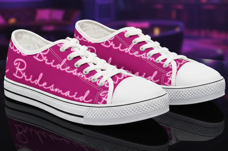 Bridesmaid Sneakers, Bridal Party Gift, Bachelorette Party Shoes, Wedding Party, Maid of Honor, Bride Squad, Women's Wedding Shoes