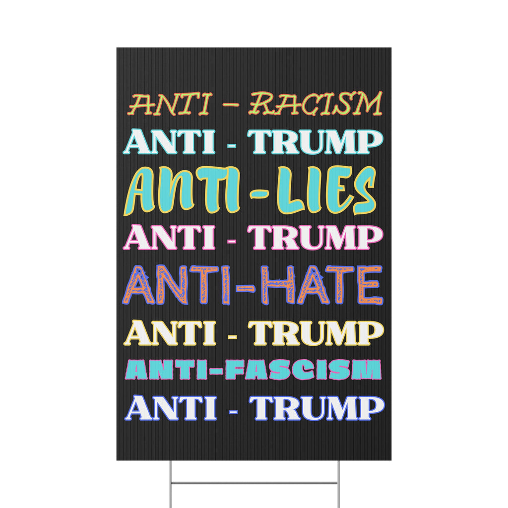 FDT Plastic Yard Sign, Anti Trump Political Activists Protest Equality Inclusion Human Rights, Activism Protesters Movement Poster Home Decor,