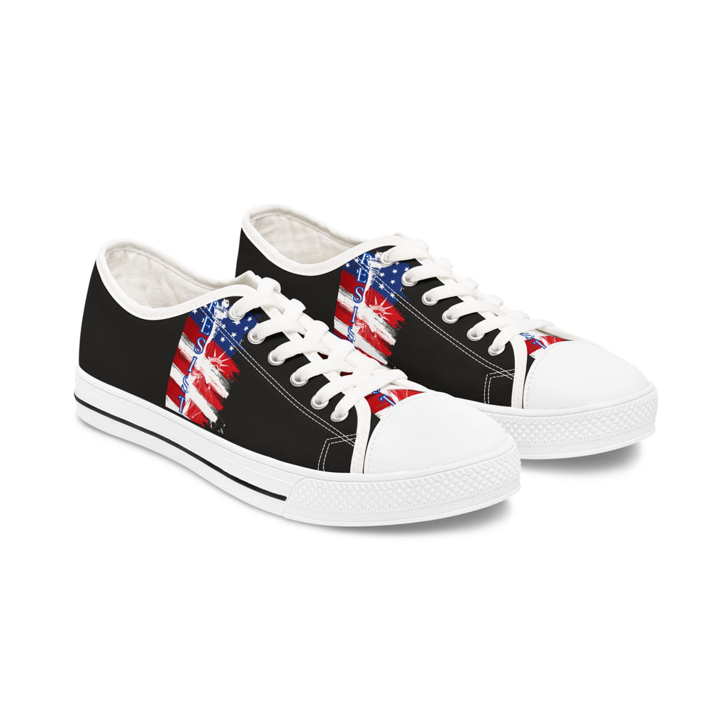 Sneakers - Resist Activists Anti Trump Rights - Women's Low Top Shoes, Save Democracy, Political Protester Footwear