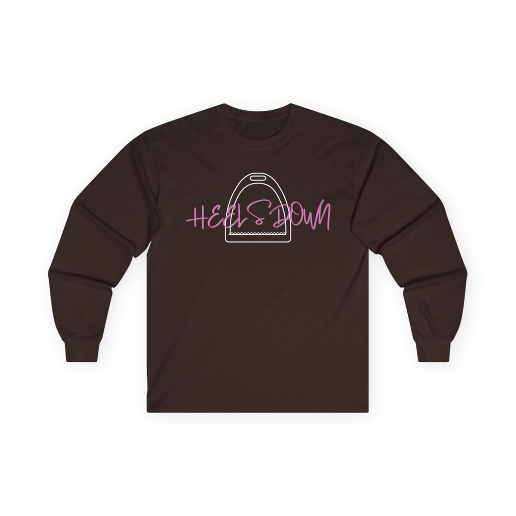 Heels Down Equestrian Long Sleeve Tee - Hunter Jumper Dressage Gift for Horse Lover