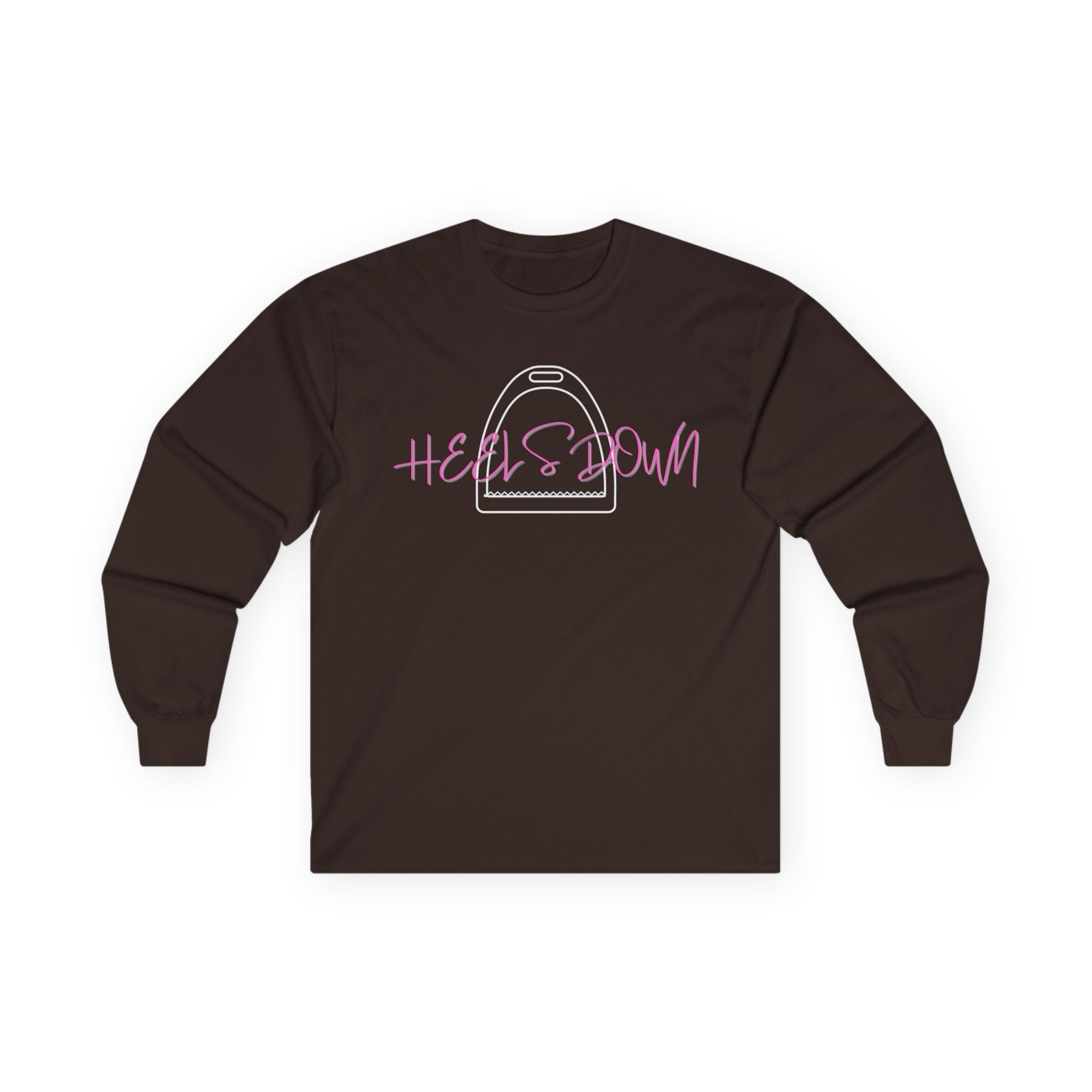 Heels Down Equestrian Long Sleeve Tee - Hunter Jumper Dressage Gift for Horse Lover