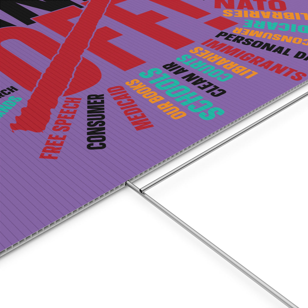 FDT Plastic Yard Sign, Anti Trump, Political Rights Activists, Protest Sign, Resist, Protester Gear, Activism Product, Liberal Demonstrator,