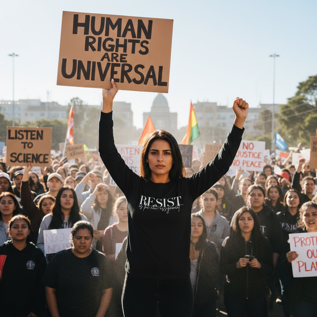 Resistance Shirt, Anti Trump Anti Dictator, Political Activists, Save Democracy Long Sleeve Tee, Protest Apparel, Activist Clothing,