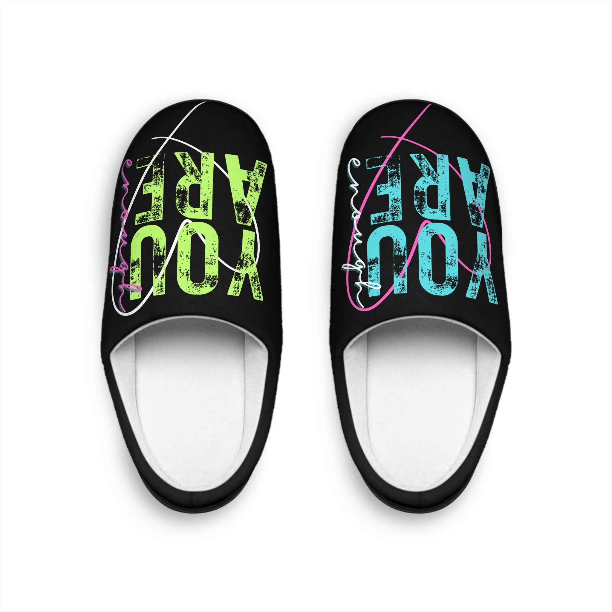 Slippers - Inspirational Vintage Design, Motivational Font, Bright Colors, Gift for Her, Trending Design