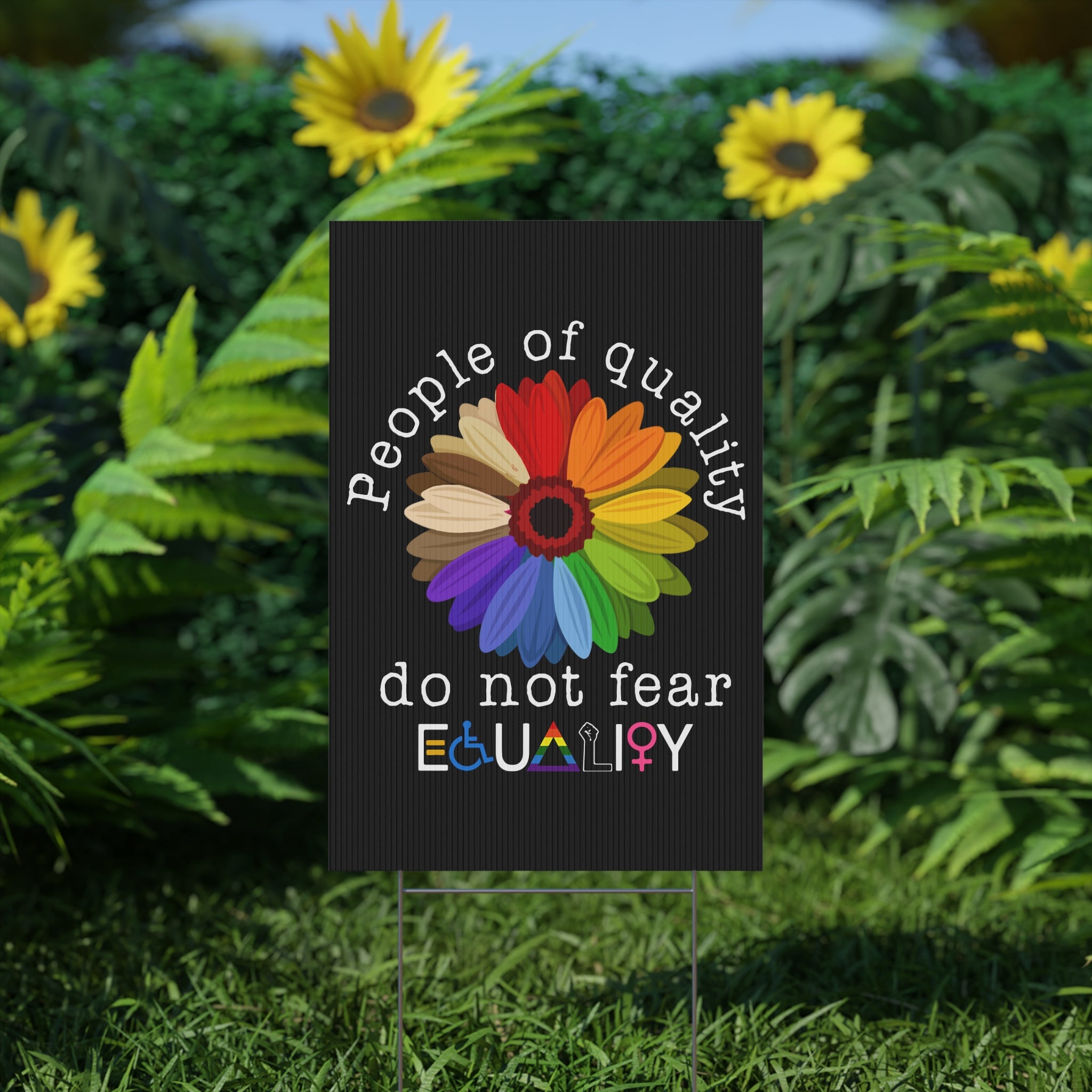 Yard Sign: Anti Trump Equality Activist Protest Sign, Equality Inclusion Save Democracy, Resistance Sign