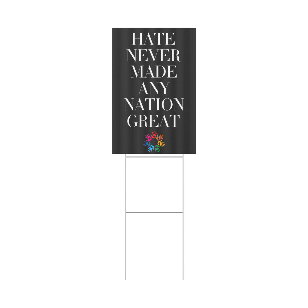 Political Yard Sign, Anti Trump Protest Sign, Equality Save Democracy Decoration, Hate has no room, Resistance Poster, Liberal Activist