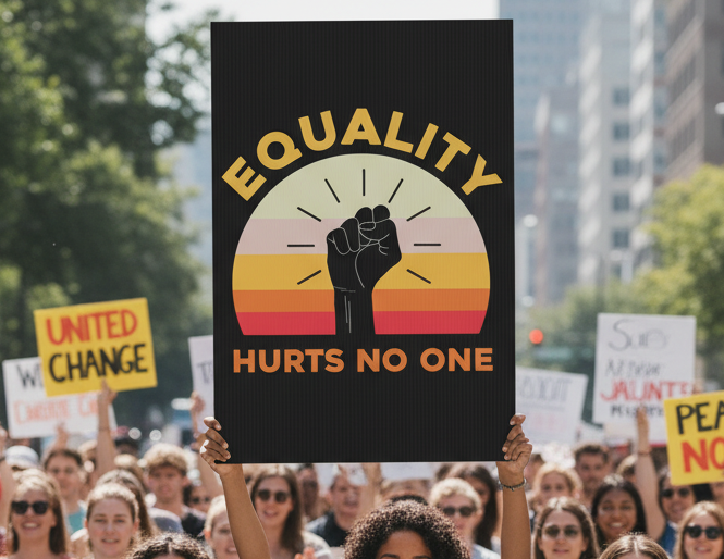 Yard Sign Anti Trump Protest, Equality Inclusion, Human Rights Activists No Kings Protest Sign