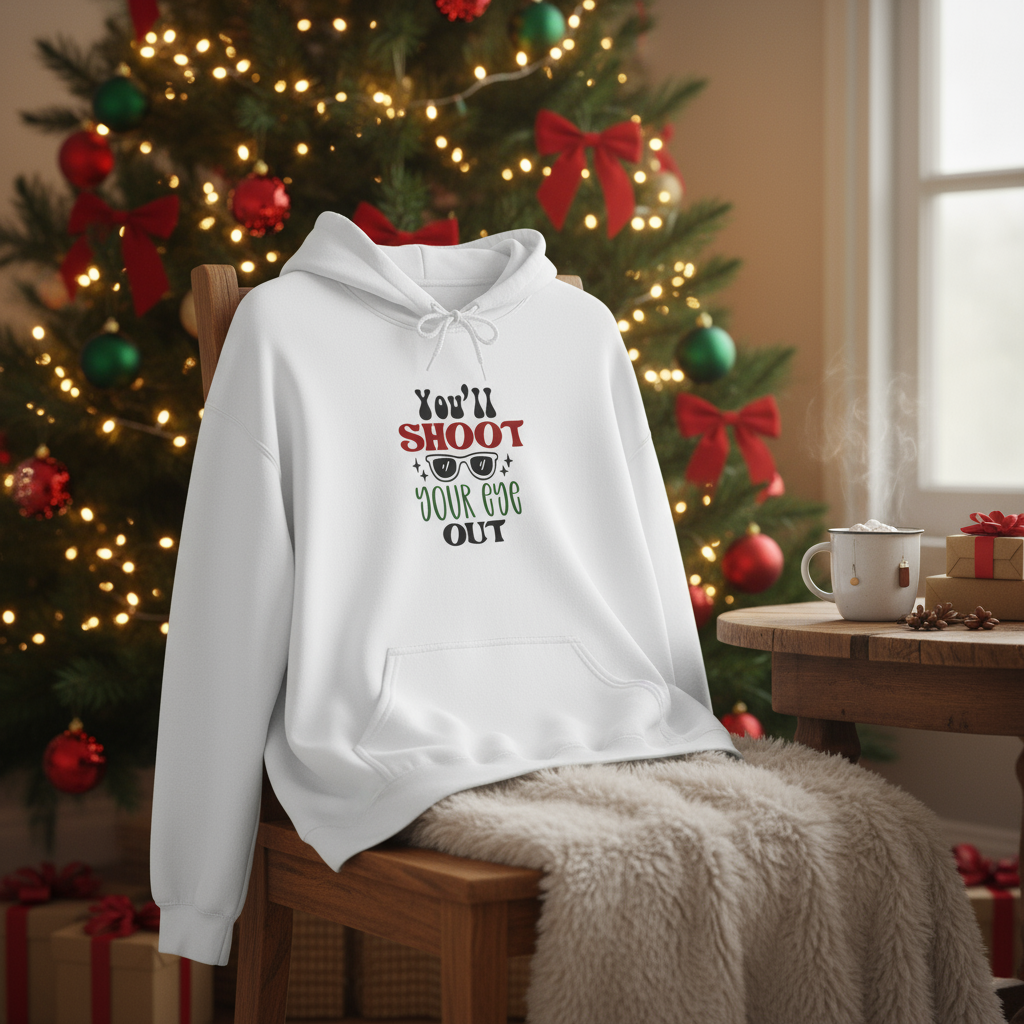 Christmas Story Movie Quotes Hoodie - Retro Vintage Style, Trending Holiday Sweatshirt, Christmas Party Apparel Gifts