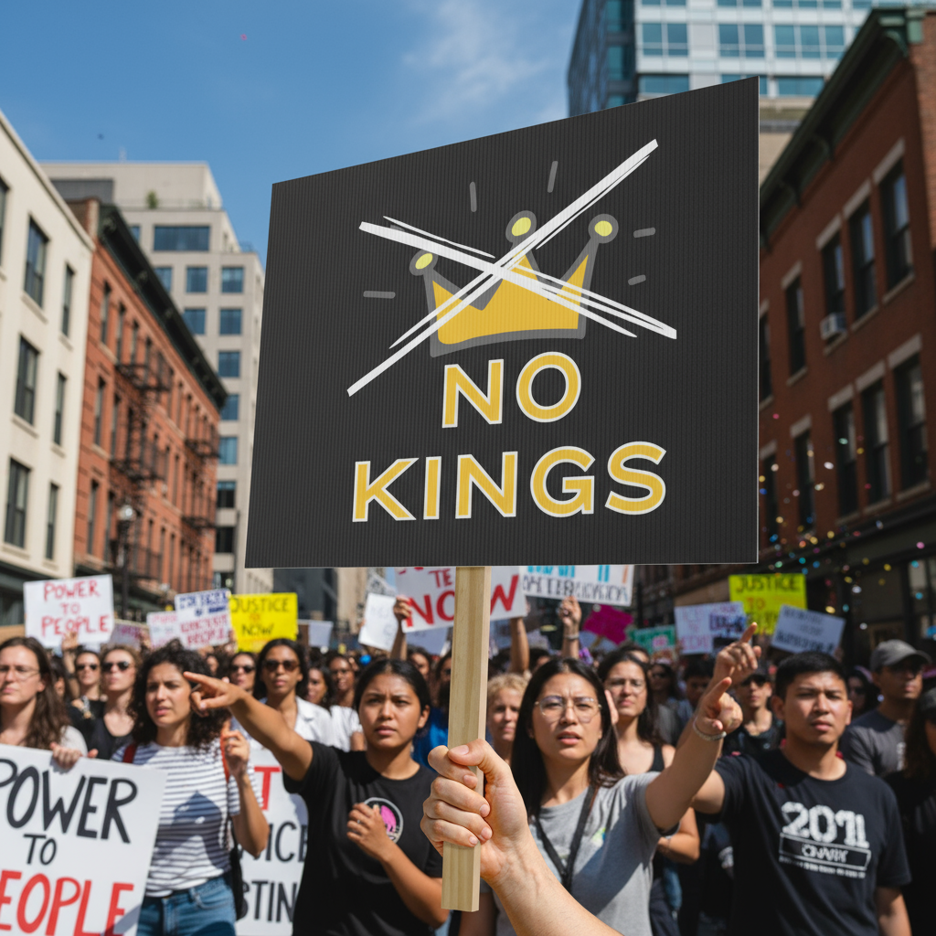 Protest Sign, Political Activists Wall Art, Anti Trump Activism Poster Print, No Kings Protest Banner, Social Justice Home Decor, Resistance