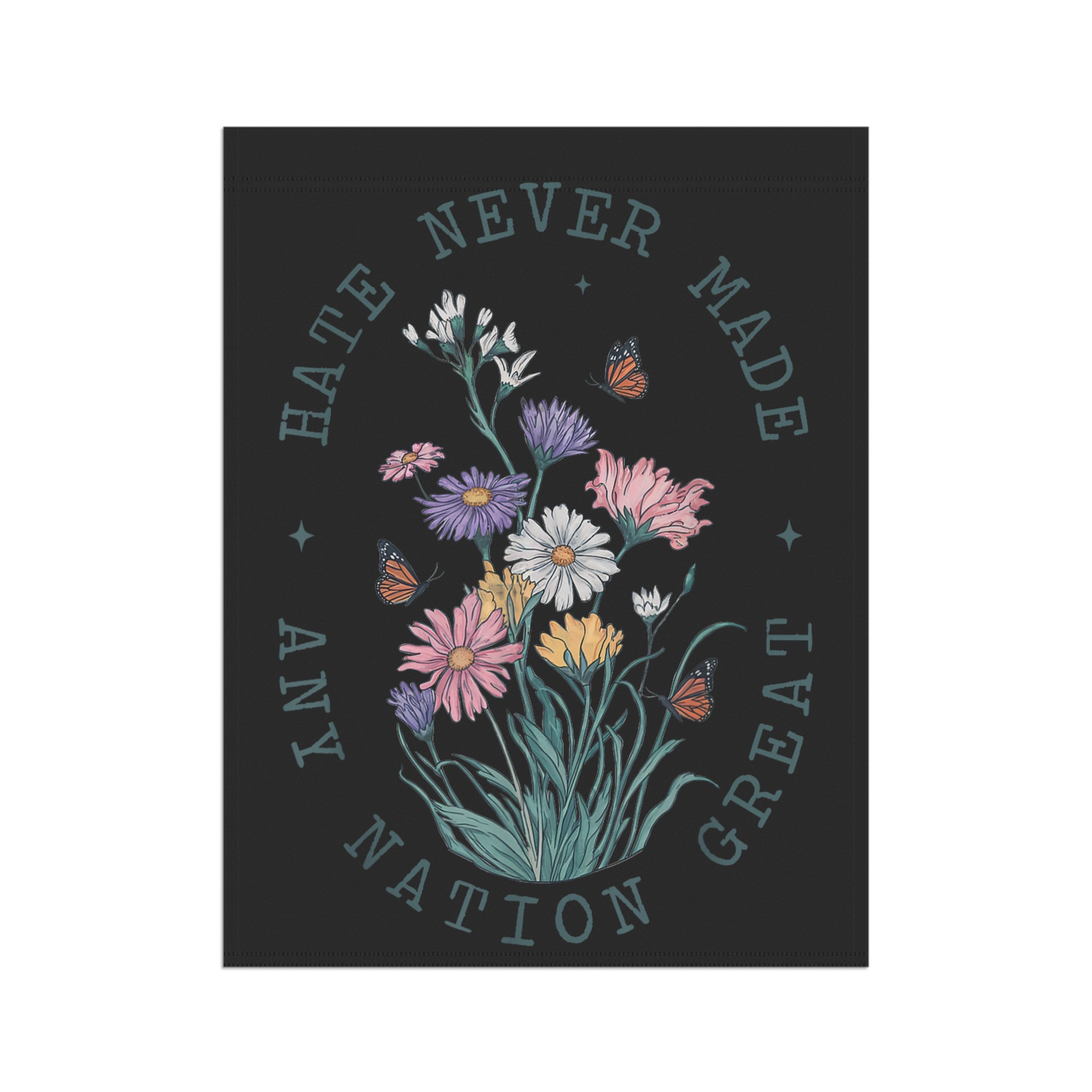 Flag, Political Protest Banner, Protest Sign, Garden Decor, House Decoration, Anti Trump Wildflower Design