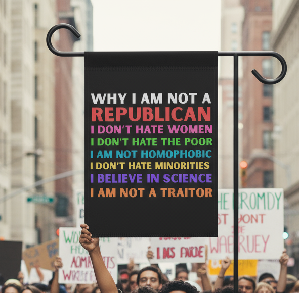 Flag Banner, Anti Trump, Resist, Equality Inclusion, Rainbow Protest Sign, LGBTQ Pride Decor, Activist Gift, Political Statement, Social