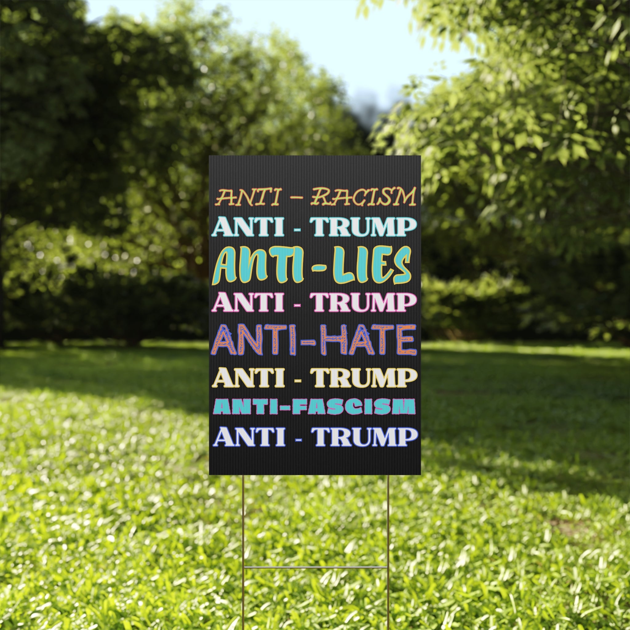 FDT Plastic Yard Sign, Anti Trump Political Activists Protest Equality Inclusion Human Rights, Activism Protesters Movement Poster Home Decor,