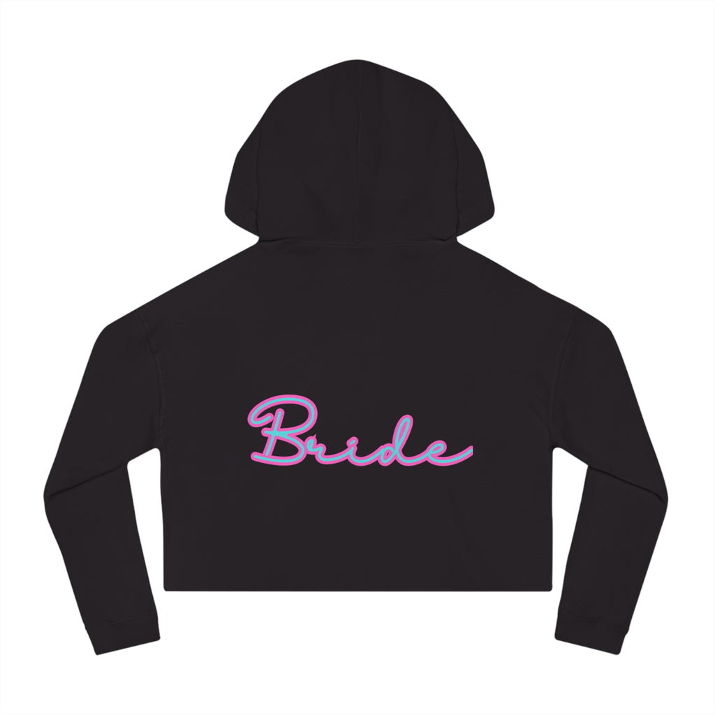 Bride Cropped Hoodie, Cute Minimalist Font Women's Sweatshirt, Bridal Shower Gift, Wedding Apparel, Bride-to-Be Top
