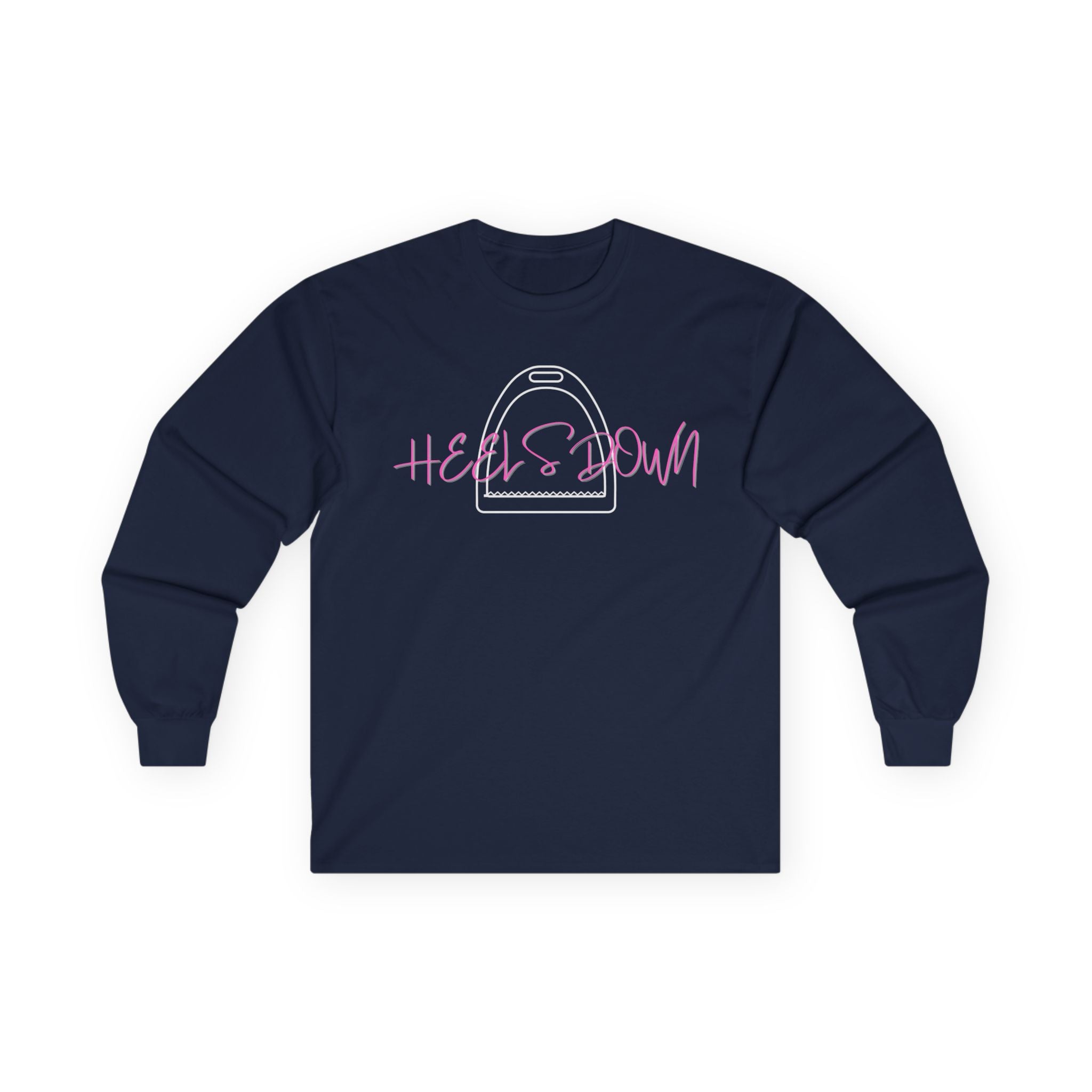 Heels Down Equestrian Long Sleeve Tee - Hunter Jumper Dressage Gift for Horse Lover