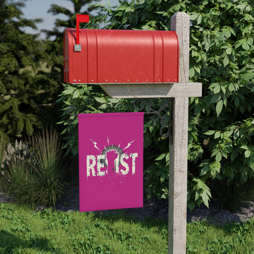 Garden Banner, Resist Anti Trump Political Rights Activists Pink, Protest Flag, Outdoor Yard Sign, Activism Decor, Protest Banner, Liberal