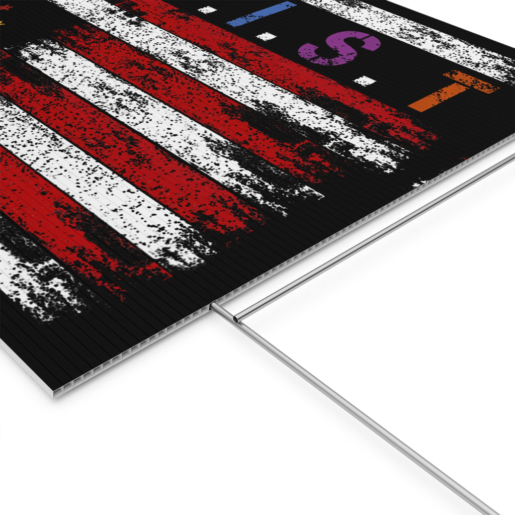 Inspirational Plastic Yard Sign, Patriotic Decor for Events, Resistance Theme, Yard Display for Activism, Garden Sign.