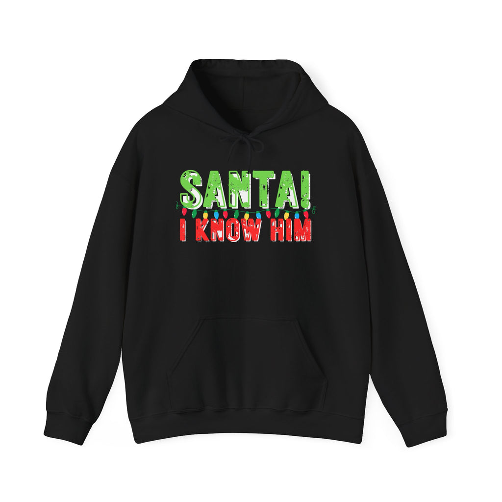Funny Christmas Movie Elf Quotes Hoodie, Unisex Sweatshirt, Holiday Movie Fan Gift, Winter Apparel, Christmas Party Outfit Trending Gifts, Santa I Know Him