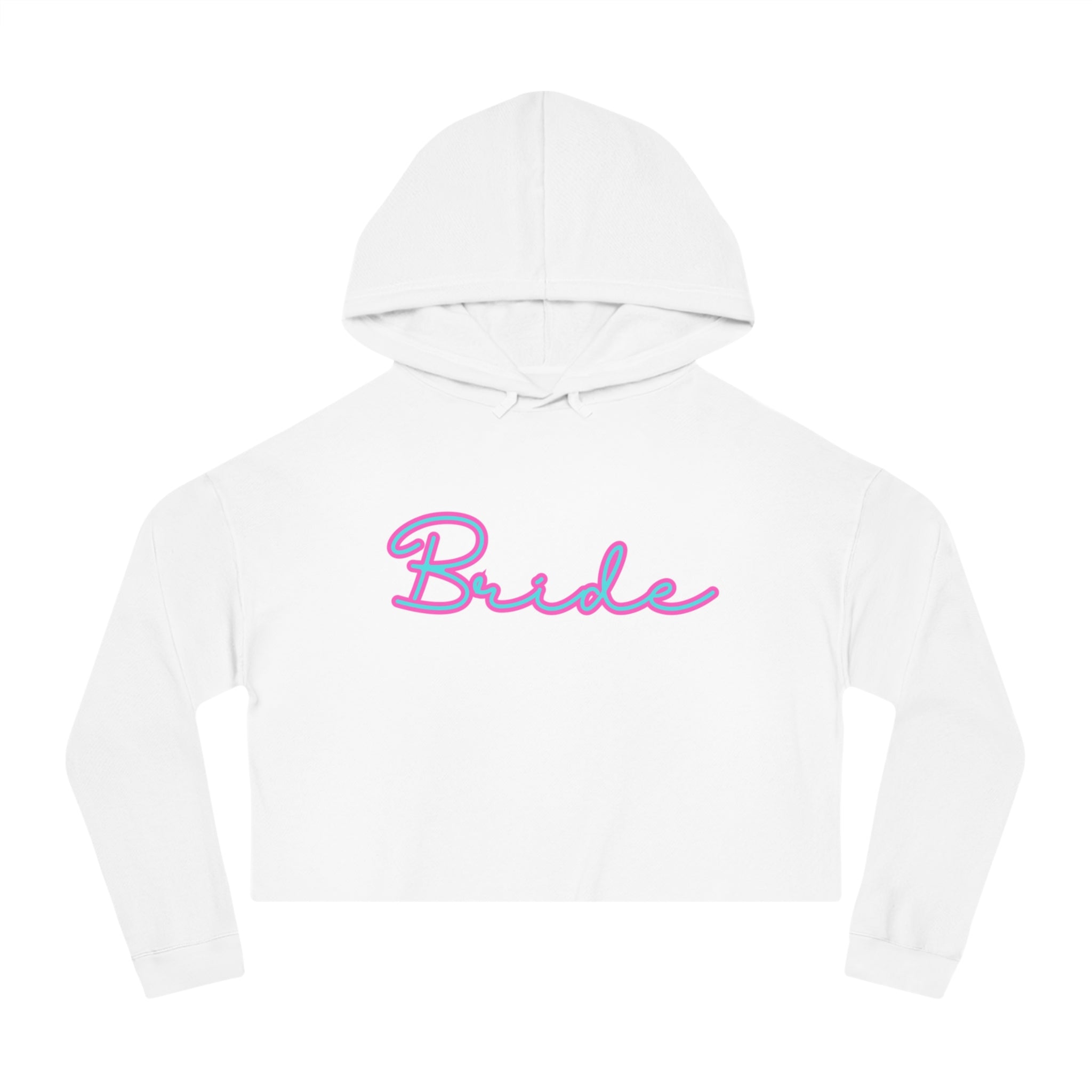 Bride Cropped Hoodie, Cute Minimalist Font Women's Sweatshirt, Bridal Shower Gift, Wedding Apparel, Bride-to-Be Top