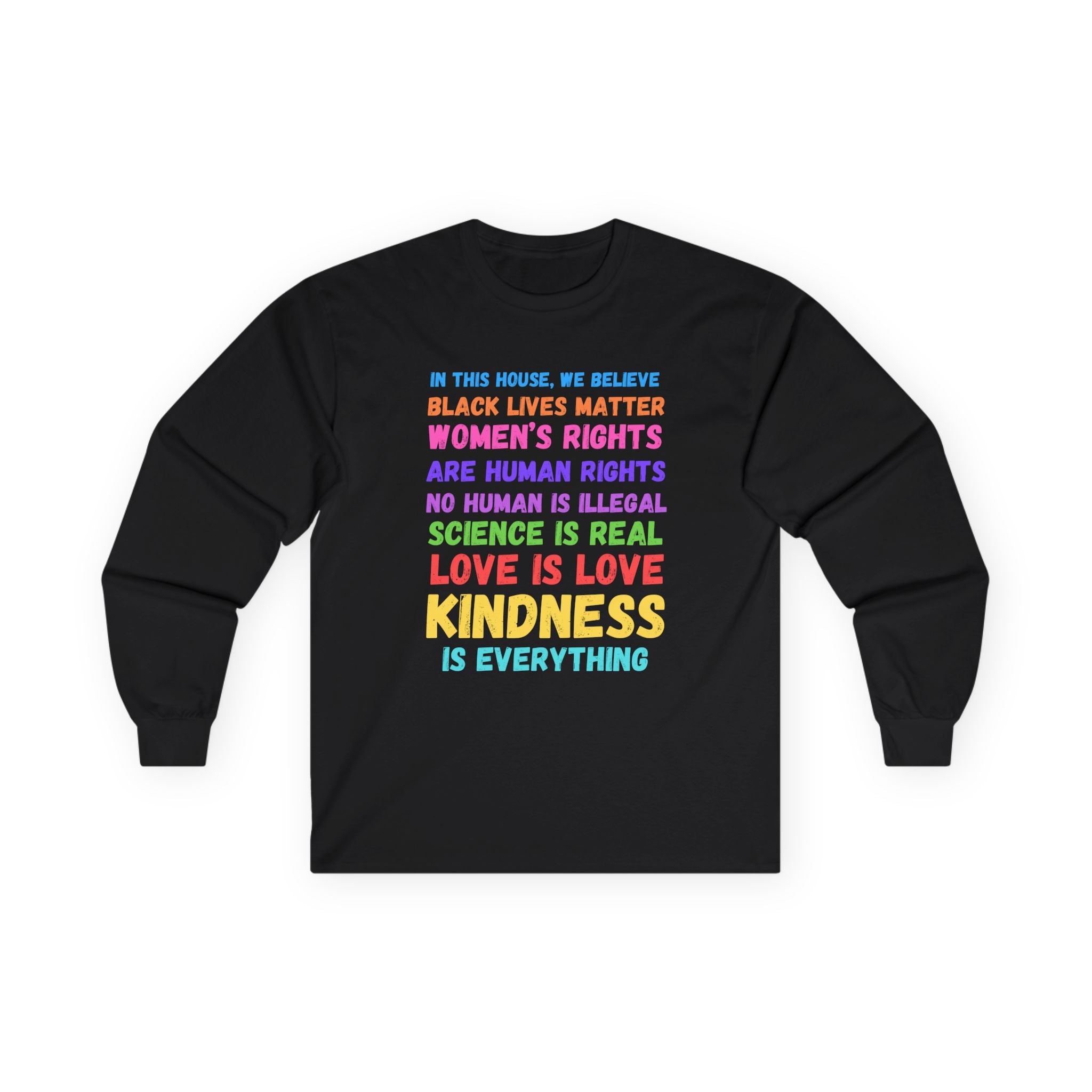 Anti Trump FDT Long Sleeve Tee, Equality Kindness Democrat Shirt, Unisex Political Activist Top, Unity Graphic Tee, Social Justice Apparel