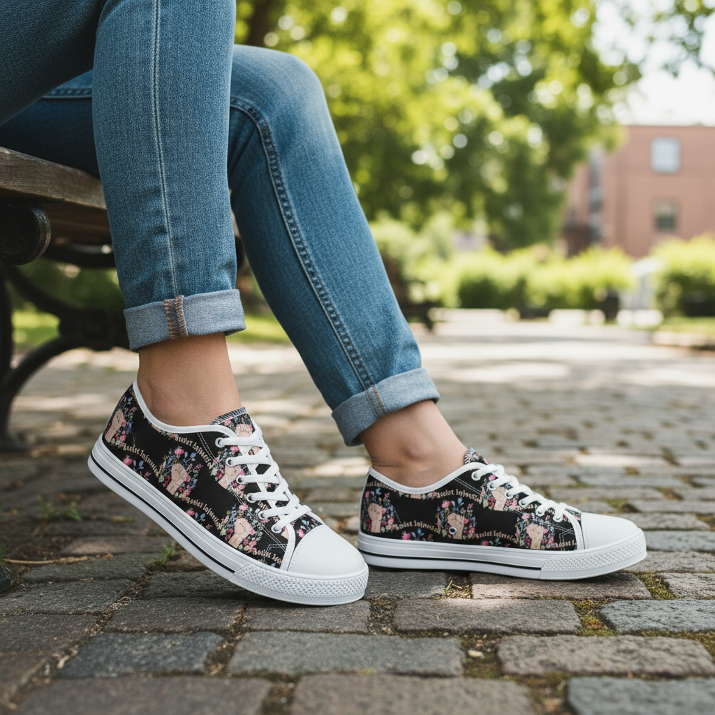 Feminist Statement Low Top Sneakers for Empowered Women, Unique Casual Shoes, Stylish Everyday Wear, Perfect Gift for Activists, [...]