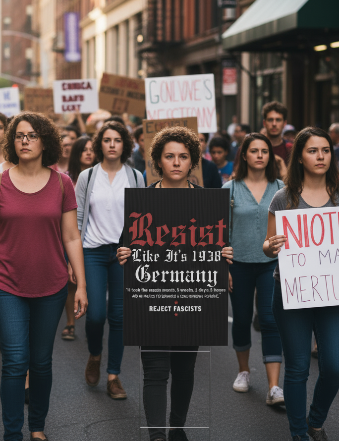 Political Protest Plastic Yard Sign, Anti Trump Resistance Decor, Resist Like 1938 Germany Placard, Activist Demonstration Poster, Election