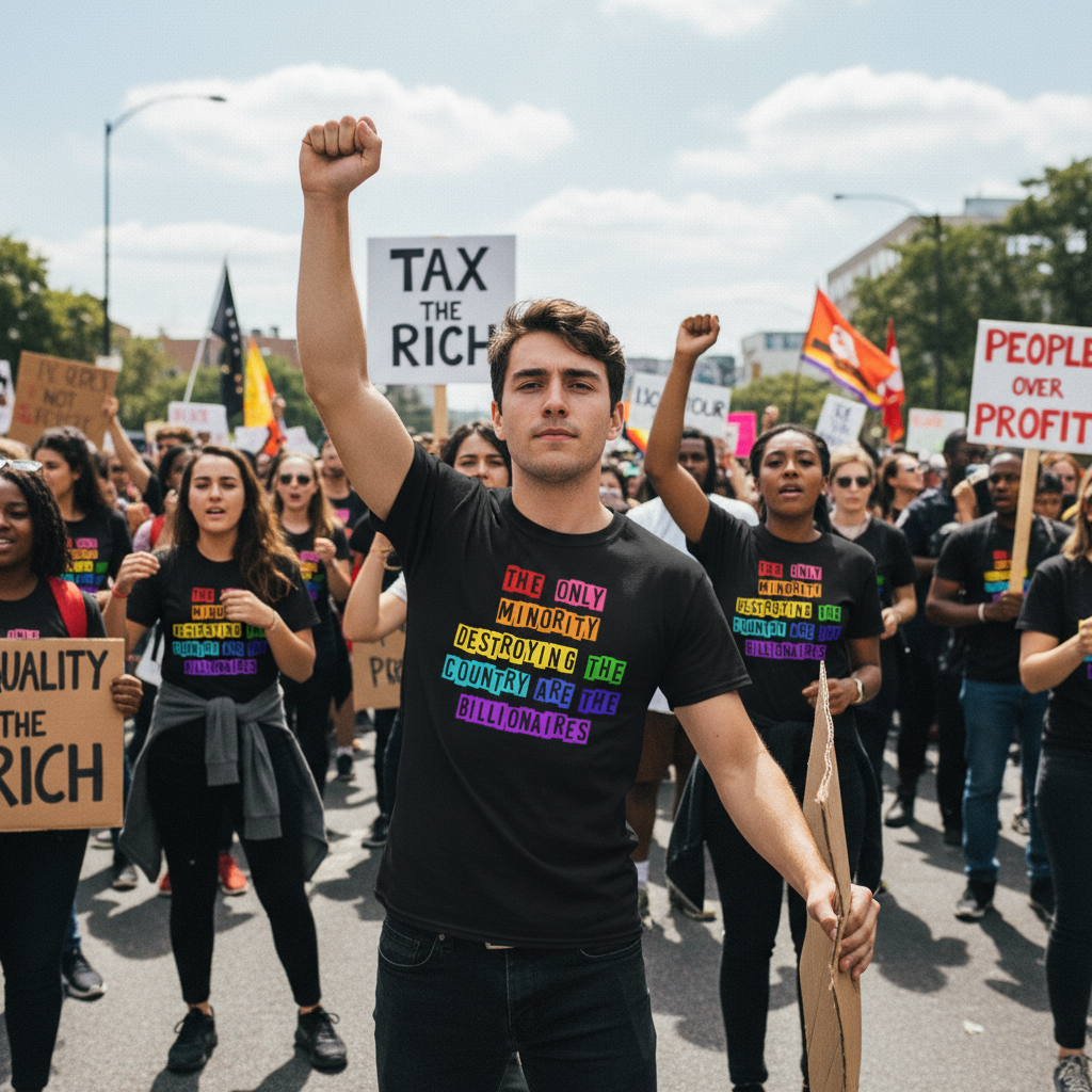 Anti Billionaires Rainbow T-Shirt, Social Justice Activists Tee, Anti Trump Protest Shirt, Unisex Softstyle, Political Rights Movement Top