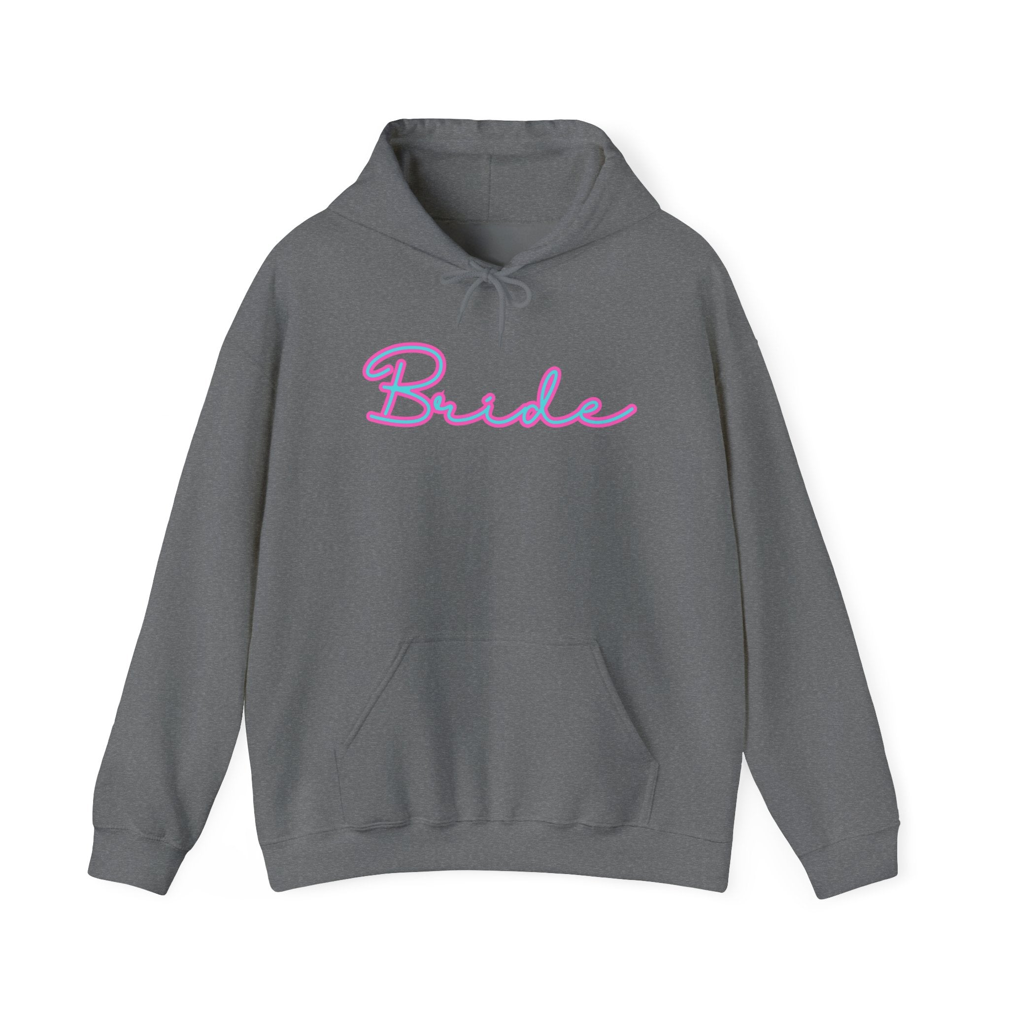 Bride Hoodie, Minimalist Design Cute Font, Pink and Blue, Wedding Sweatshirt, Bridal Party Gift, Gender Neutral Hooded Pullover, Bride-to-Be