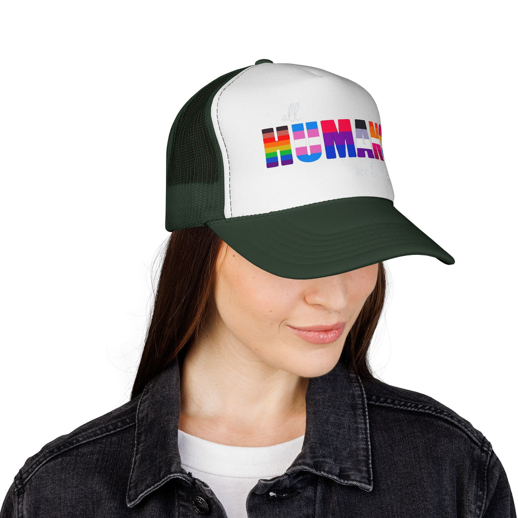 Trucker Hat Anti Trump - Equality Inclusion LGBTQ+ Humans are Beautiful Anti Trump, Pride Hat Pride Gift Pride Accessory Political Statement Hat,